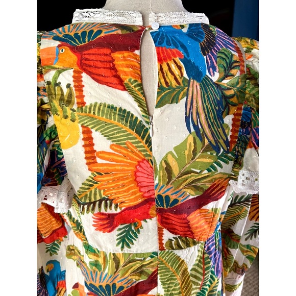 Farm Rio Forest Birds Mini Dress XS - Picture 12 of 13